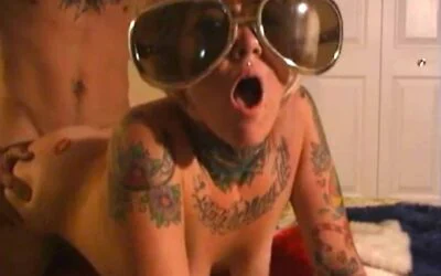 Punk Rock Girl Giant Sunglasses Fuck Behind