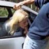 Dogging wife sucking dick through car window