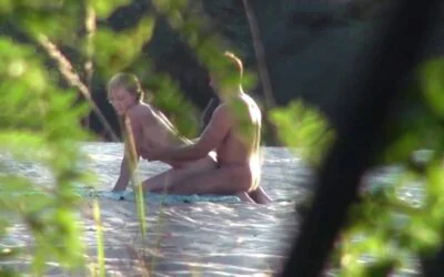 Couple Fucks in the Open on Nude Beach with Voyeurs Watching