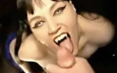 Vampire Girl Sucking Cock at Halloween Party