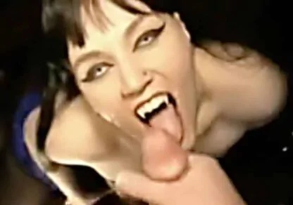 Vampire Girl Sucking Cock at Halloween Party