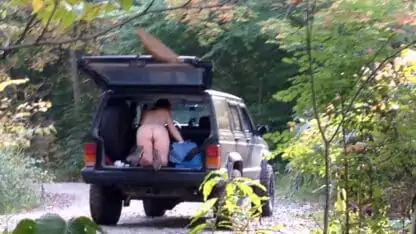 Bare Ass Woman Bent Over In Back Of Jeep Cherokee
