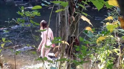 Voyeur Spying On Naked Woman In The Creek