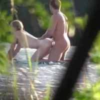 Couple Fucks in the Open on Nude Beach with Voyeurs Watching