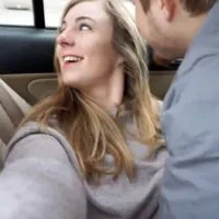Car Sex in Public Parking Lot – They Got Caught But Continued Fucking